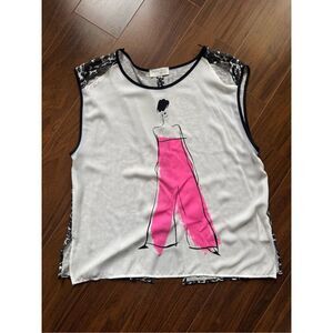 Zara L sleeveless fashion top W & B collection